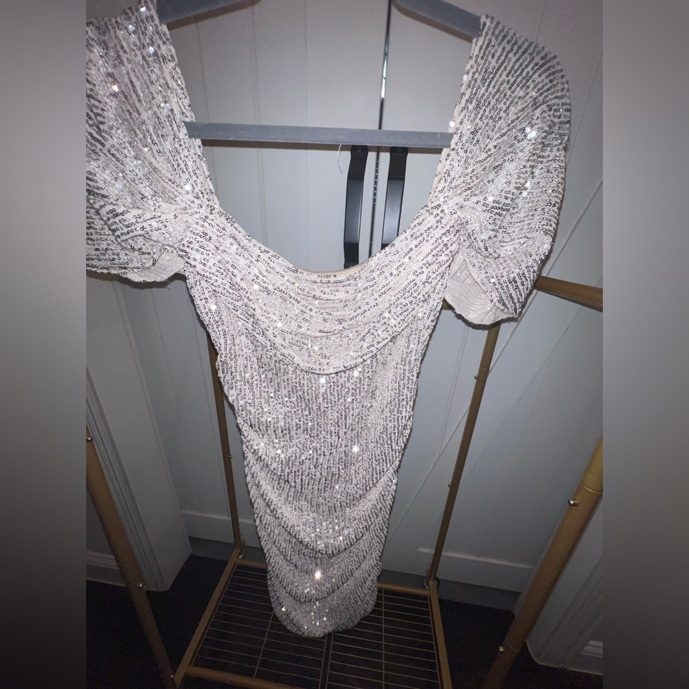 Hello Molly Shimmering Silver Sequin Outfit
